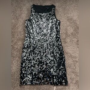 Banana Republic Black and Silver Sequin Mini Dress